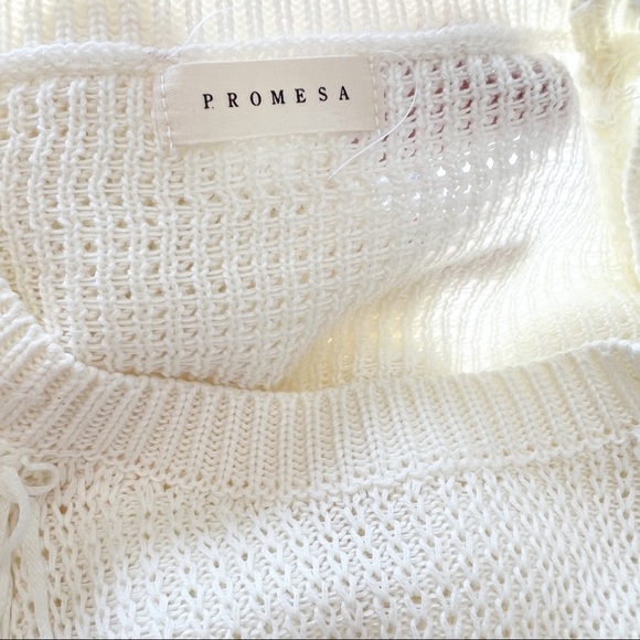 New Medium Cream Fringe Sweater - Picture 4 of 4